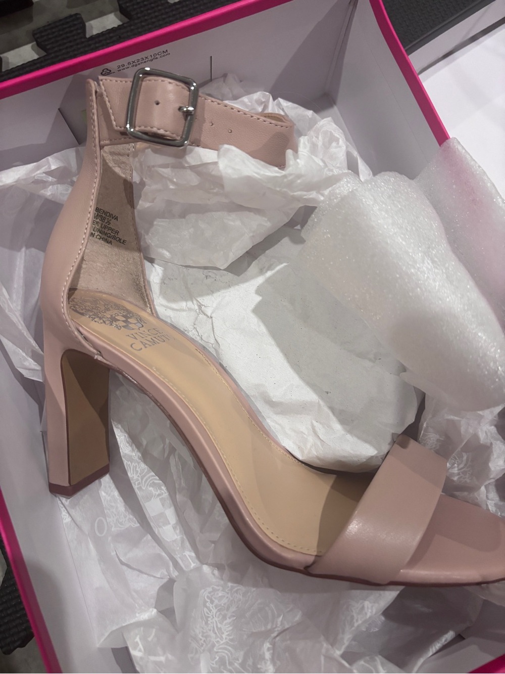 Vince NWB Blush Pink Ankle-Strap Block Heel Sandals